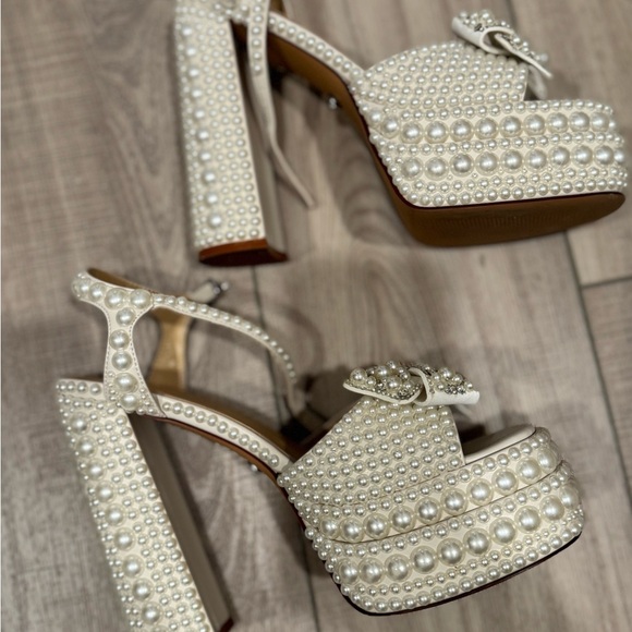 Azalea Wang Pearl and Rhinestone Embellished Heels - Picture 3 of 4